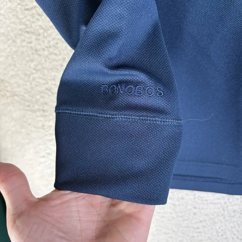 Bonobos Golf 1/4 Zip Pullover Mens Medium Blue Slim Fit Performance Stretch